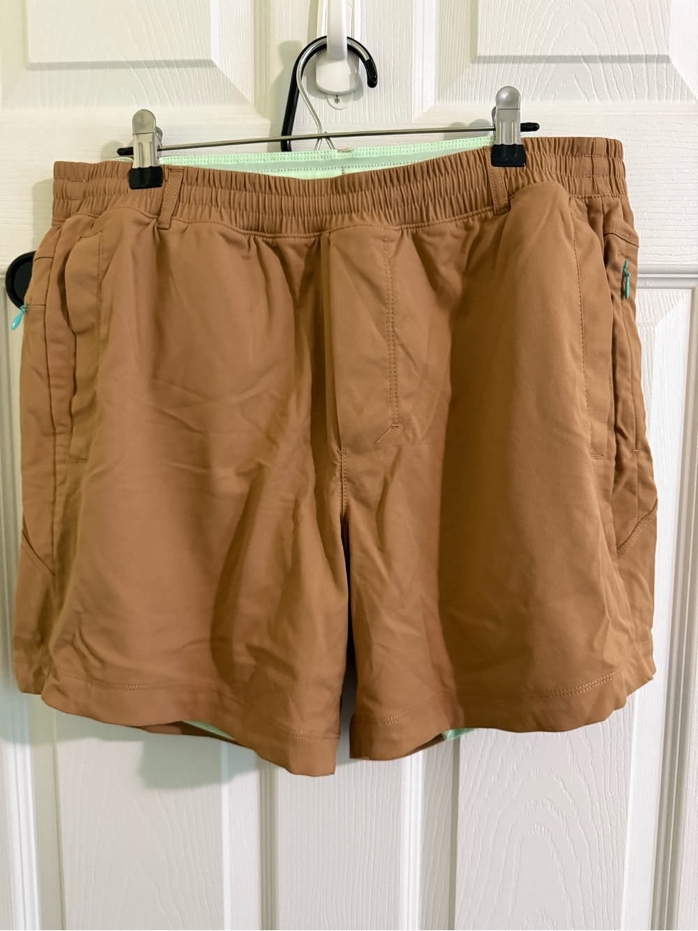 Birddogs Men's Brown Athletic Shorts with Mint Accents